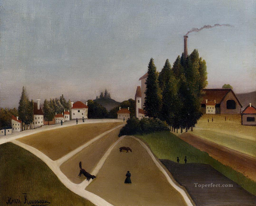 工場のある風景 1906年 アンリ・ルソー ポスト印象派 素朴原始主義油絵
